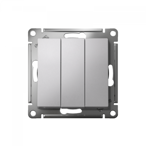 Механизм выключателя 3-кл. СП Atlas Design 10А IP20 (сх. 1+1+1) 10AX алюм. SchE ATN000331 ATN000331