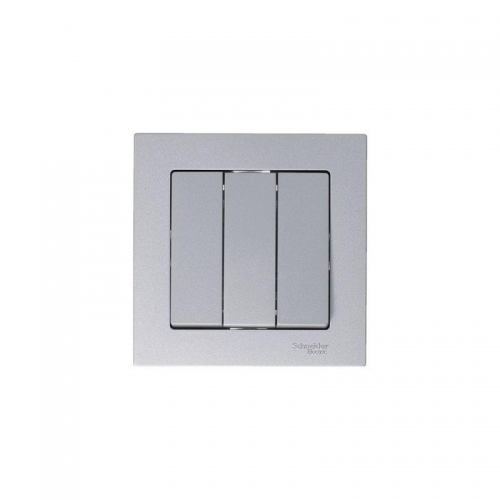 Механизм выключателя 3-кл. СП Atlas Design 10А IP20 (сх. 1+1+1) 10AX алюм. SchE ATN000331 ATN000331