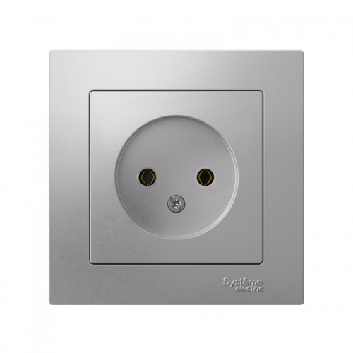 Розетка 1-м СП AtlasDesign 16А IP20 без заземл. в сборе алюм. SE ATN000340 ATN000340