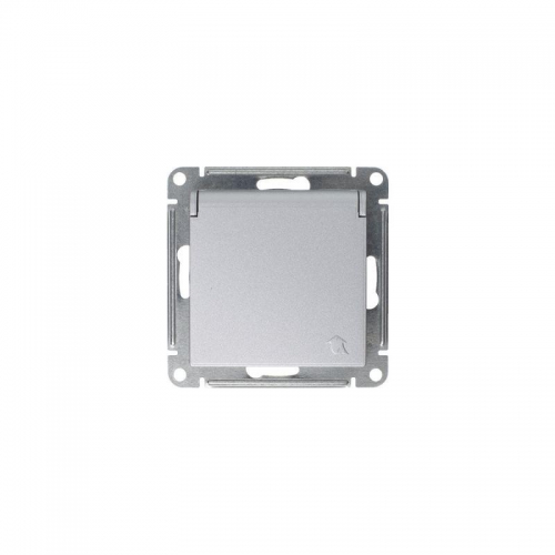 Механизм розетки 1-м СП AtlasDesign 16А IP20 с заземл. защ. шторки с крышкой алюм. SchE ATN000346 ATN000346