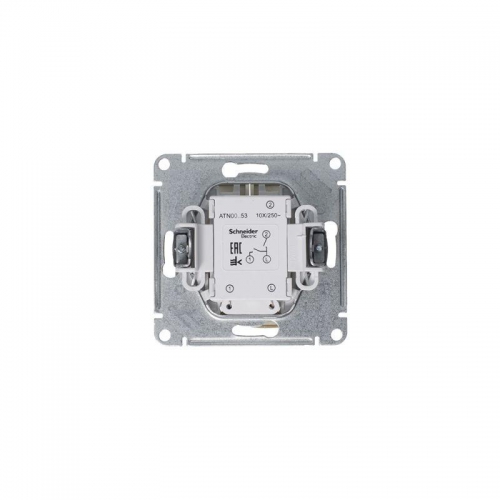 Механизм выключателя 2-кл. СП Atlas Design 10А IP20 (сх. 5а) 10AX с подсветкой алюм. SchE ATN000353 ATN000353