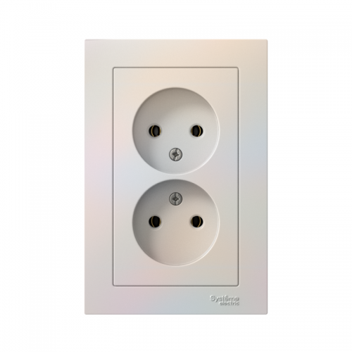 Розетка 2-м СП AtlasDesign 16А IP20 без заземл. в сборе жемчуж. SE ATN000420 ATN000420