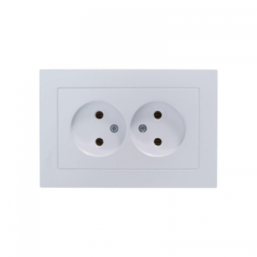 Розетка 2-м СП AtlasDesign 16А IP20 без заземл. в сборе жемчуж. SE ATN000420 ATN000420