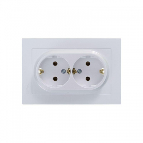 Розетка 2-м Atlas Design с заземл. 16А в сборе жемчуг SchE ATN000424 ATN000424