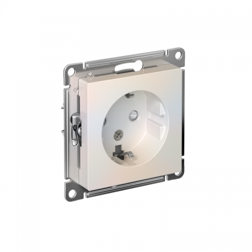 Механизм розетки 1-м СП Atlas Design с заземл. защ. шторки 16А жемчуг SchE ATN000445 ATN000445