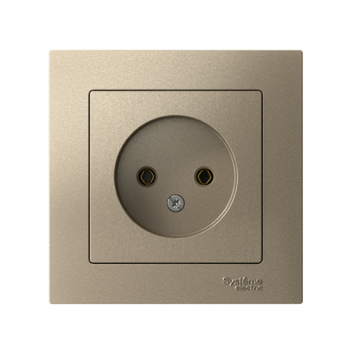 Розетка 1-м СП AtlasDesign 16А IP20 без заземл. в сборе шампань SchE ATN000540 ATN000540