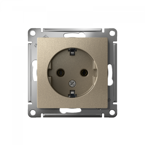 Розетка 1-м СП AtlasDesign 16А IP20 с заземл. механизм шампань SE ATN000543 ATN000543