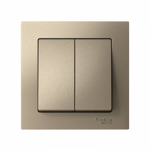 Выключатель 2-кл. СП AtlasDesign 10А IP20 (сх. 5) 10AX в сборе шампань SE ATN000552 ATN000552