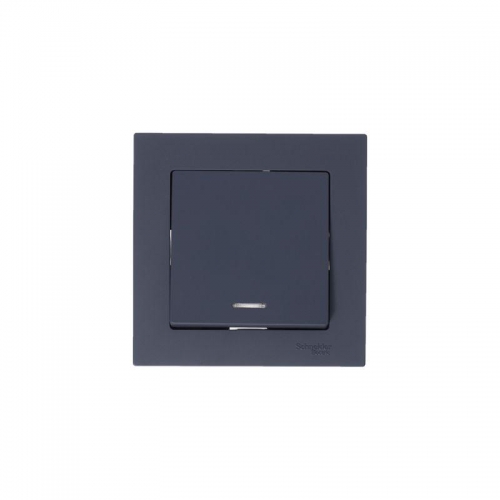 Выключатель 1-кл. СП AtlasDesign 10А IP20 (сх. 1а) 10AX с подсветкой механизм грифель SchE ATN000713 ATN000713