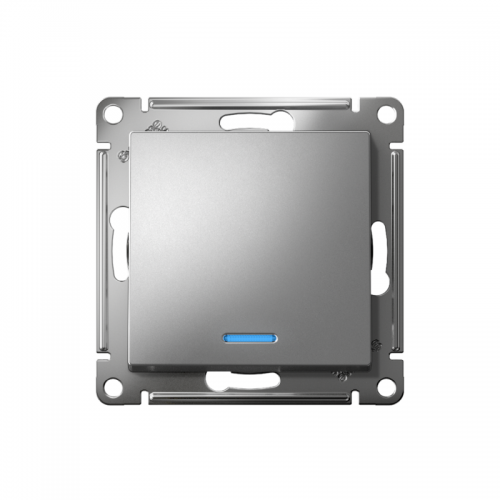 Механизм выключателя 1-кл. СП AtlasDesign 10А IP20 (сх. 1а) 10AX с подсветкой сталь SchE ATN000913 ATN000913