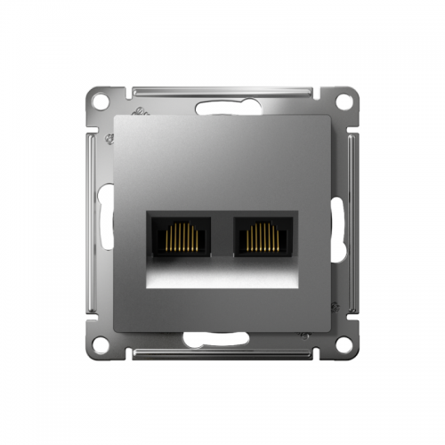 Розетка компьютерная 2-м AtlasDesign RJ45 кат.5E механизм сталь SchE ATN000985 ATN000985