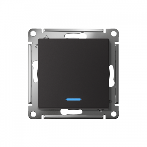 Механизм выключателя 1-кл. СП Atlas Design 10А IP20 (сх. 1а) 10AX с подсветкой карбон SchE ATN001013 ATN001013