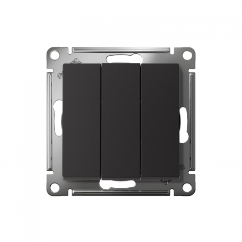 Выключатель 3-кл. СП AtlasDesign 10А IP20 (сх. 1+1+1) 10AX механизм карбон SE ATN001031 ATN001031