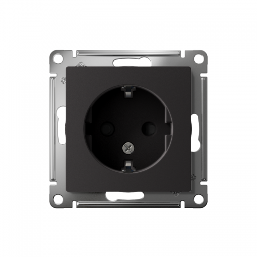 Механизм розетки 1-м СП Atlas Design с заземл. защ. шторки 16А карбон SchE ATN001045 ATN001045