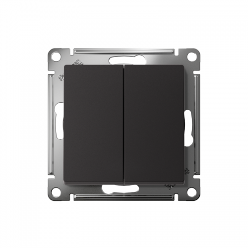 Механизм выключателя 2-кл. СП Atlas Design 10А IP20 (сх. 5) 10AX карбон SchE ATN001051 ATN001051