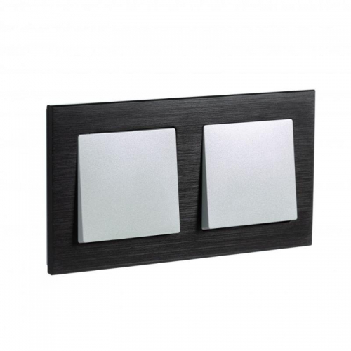 Рамка 2-м Atlas Design NATURE металл оникс SchE ATN312302 ATN312302