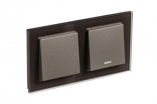 Рамка 2-м Atlas Design NATURE стекло мокко SchE ATN320602 ATN320602