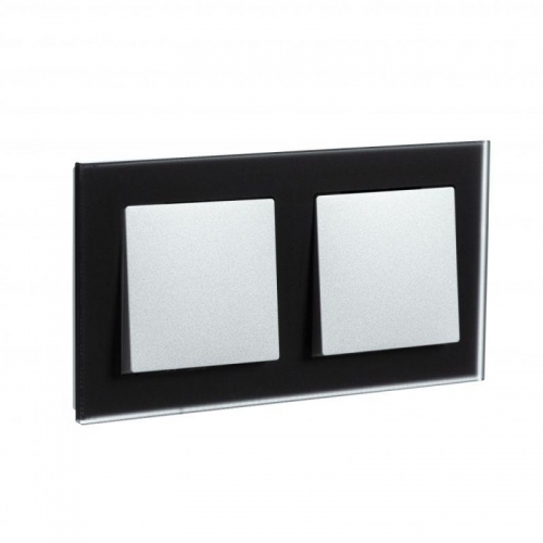 Рамка 2-м Atlas Design NATURE мат. стекло черн. SchE ATN331002 ATN331002