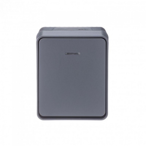 Выключатель 1-кл. ОП AtlasDesign Profi54 IP54 10AX с подсветкой антрацит SE ATN544013 ATN544013