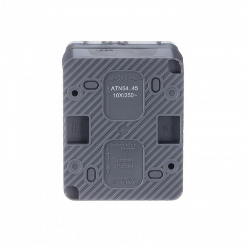 Розетка 1-м ОП AtlasDesign Profi54 16А IP54 250В с заземл. защ. шторки антрацит SE ATN544045 ATN544045