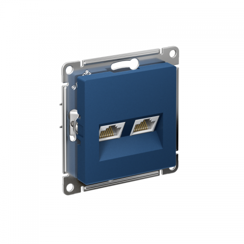 Розетка компьютерная 2-м AtlasDesign RJ45+RJ45 кат.5E механизм аквамарин SE ATN001185 ATN001185