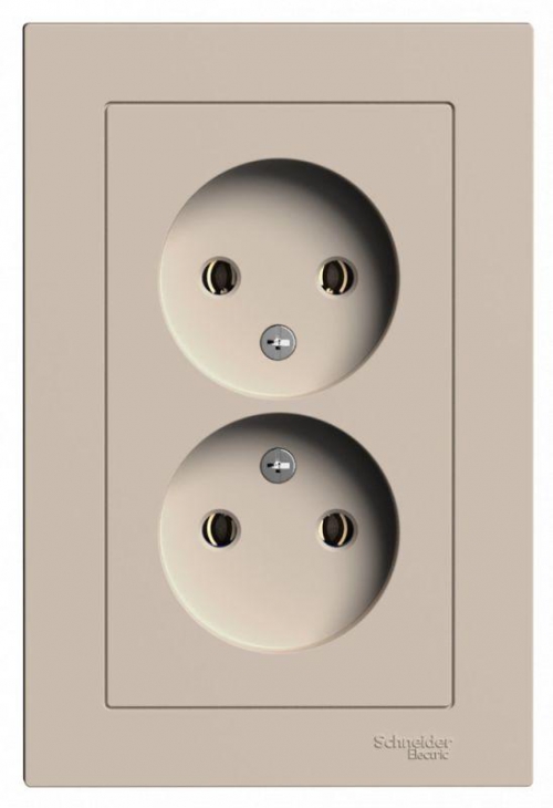 Розетка 2-м. AtlasDesign 16А без заземл. в сборе песочн. SE ATN001220 ATN001220