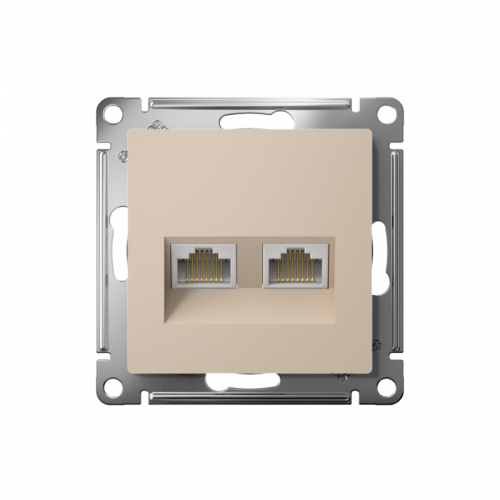 Розетка компьютерная 2-м AtlasDesign RJ45+RJ45 кат.5E механизм песочн. SE ATN001285 ATN001285