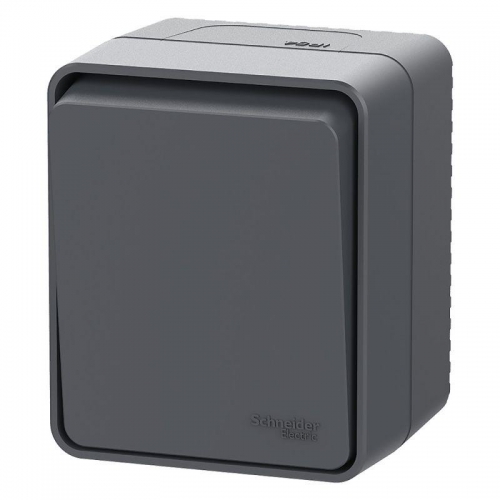 Выключатель 1-кл. AtlasDesign Profi54 IP54 ОП кнопочный 10АХ антрацит SE ATN544015 ATN544015