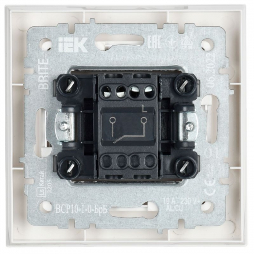 Выключатель 1-кл. СП BRITE ВСР10-1-0-БрБ 10А в сборе бел. IEK BR-V10-0-10-K01-F BR-V10-0-10-K01-F