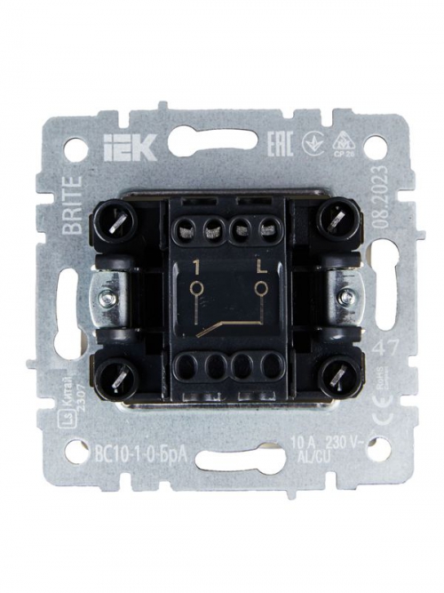 Выключатель 1-кл. СП BRITE ВС10-1-0-БрА 10А алюм. IEK BR-V10-0-10-K47 BR-V10-0-10-K47