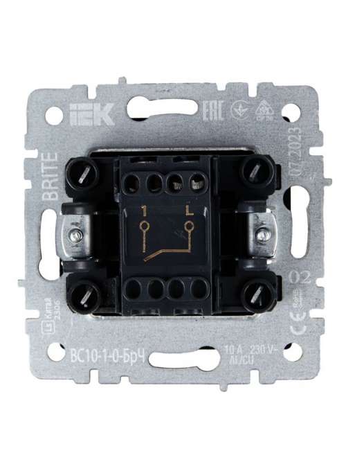 Выключатель 1-кл. СП BRITE ВС10-1-0-БрЧ 10А черн. IEK BR-V10-0-10-K02 BR-V10-0-10-K02