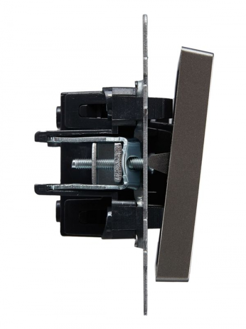 Выключатель проходной 1-кл. СП BRITE ВС10-1-6-БрС 10А сталь IEK BR-V12-0-10-K46 BR-V12-0-10-K46