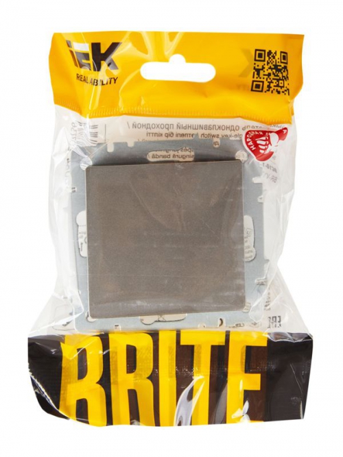 Выключатель проходной 1-кл. СП BRITE ВС10-1-6-БрС 10А сталь IEK BR-V12-0-10-K46 BR-V12-0-10-K46