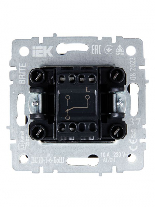 Выключатель проходной 1-кл. СП BRITE ВС10-1-6-БрШ 10А шампань IEK BR-V12-0-10-K37 BR-V12-0-10-K37