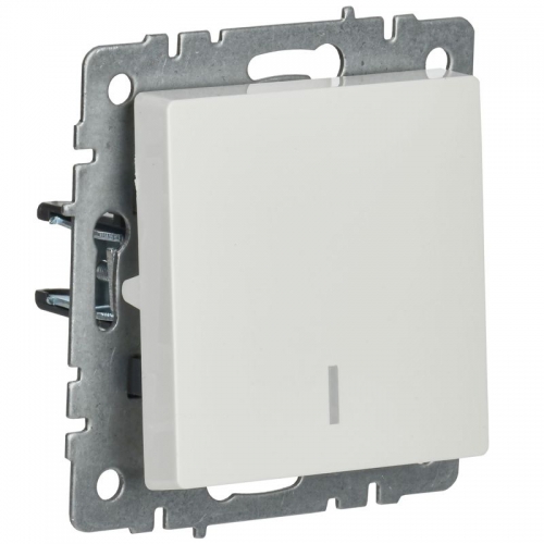 Выключатель 1-кл. СП BRITE ВС10-1-1-БрБ 10А с инд. бел. IEK BR-V10-1-10-K01 BR-V10-1-10-K01