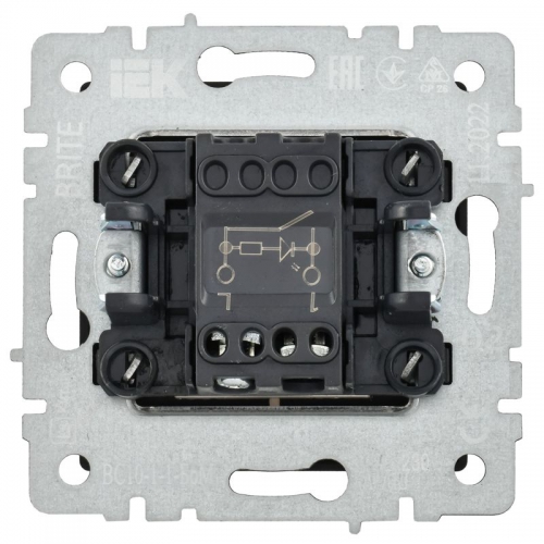 Выключатель 1-кл. СП BRITE ВС10-1-1-БрМ 10А с инд. маренго IEK BR-V10-1-10-K35 BR-V10-1-10-K35