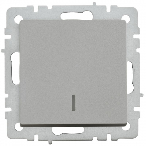 Выключатель 1-кл. СП BRITE ВС10-1-1-БрС 10А с инд. сталь IEK BR-V10-1-10-K46 BR-V10-1-10-K46