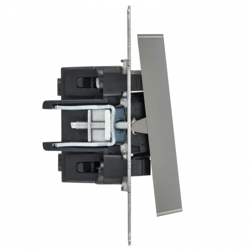 Выключатель 1-кл. СП BRITE ВС10-1-1-БрС 10А с инд. сталь IEK BR-V10-1-10-K46 BR-V10-1-10-K46