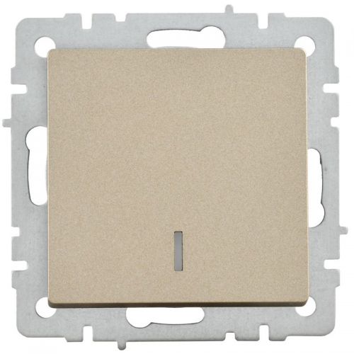 Выключатель 1-кл. СП BRITE ВС10-1-1-БрШ 10А с инд. шампань IEK BR-V10-1-10-K37 BR-V10-1-10-K37