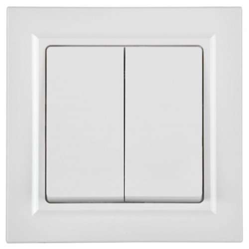 Выключатель 2-кл. СП BRITE ВСР10-2-0-БрБ 10А в сборе бел. IEK BR-V20-0-10-K01-F BR-V20-0-10-K01-F