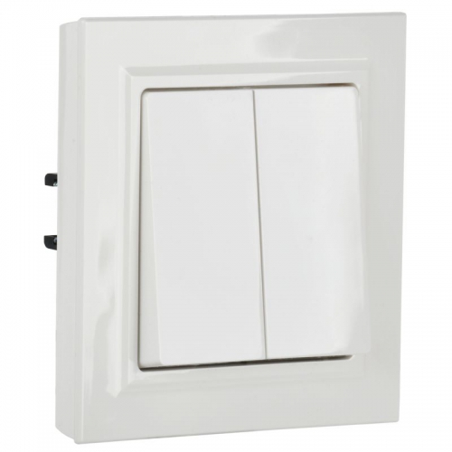 Выключатель 2-кл. СП BRITE ВСР10-2-0-БрБ 10А в сборе бел. IEK BR-V20-0-10-K01-F BR-V20-0-10-K01-F