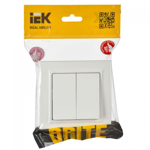 Выключатель проходной 2-кл. СП BRITE ВС10-2-6-БрБ 10А бел. IEK BR-V22-0-10-K01 BR-V22-0-10-K01