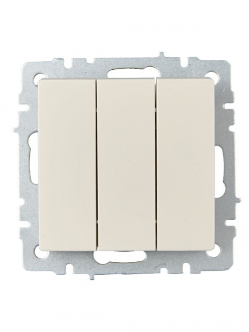 Выключатель 3-кл. СП BRITE ВС10-3-0-БрКр 10А беж. IEK BR-V30-0-10-K10 BR-V30-0-10-K10