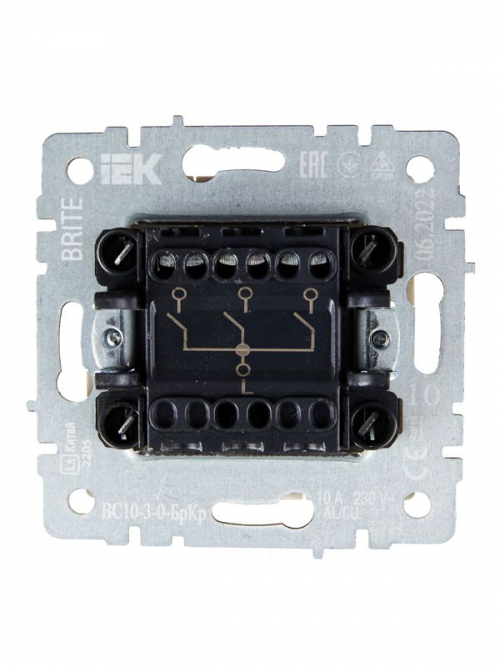 Выключатель 3-кл. СП BRITE ВС10-3-0-БрКр 10А беж. IEK BR-V30-0-10-K10 BR-V30-0-10-K10