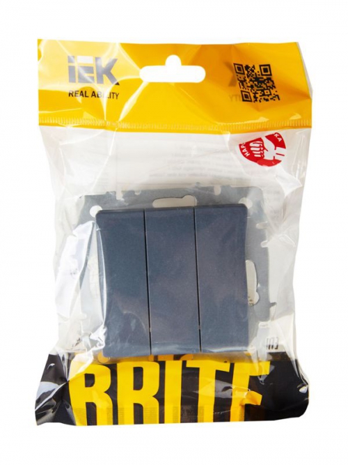 Выключатель 3-кл. СП BRITE ВС10-3-0-БрМ 10А маренго IEK BR-V30-0-10-K35 BR-V30-0-10-K35