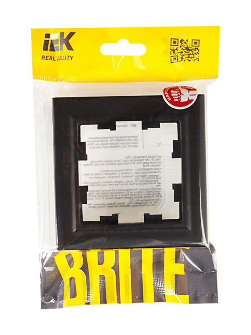 Рамка 1-м IP44 BRITE РУ-1-БрЧ-44 черн. IEK BR-M12-44-K02 BR-M12-44-K02