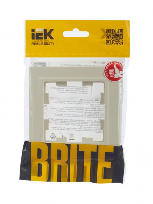 Рамка 1-м BRITE РУ-1-БрКр беж. IEK BR-M12-K10 BR-M12-K10