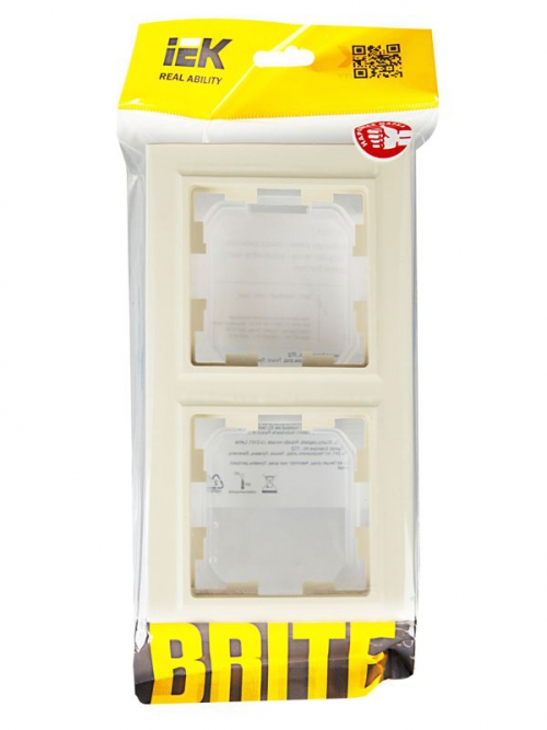 Рамка 2-м IP44 BRITE РУ-2-БрКр-44 беж. IEK BR-M22-44-K10 BR-M22-44-K10