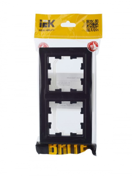 Рамка 2-м IP44 BRITE РУ-2-БрЧ-44 черн. IEK BR-M22-44-K02 BR-M22-44-K02