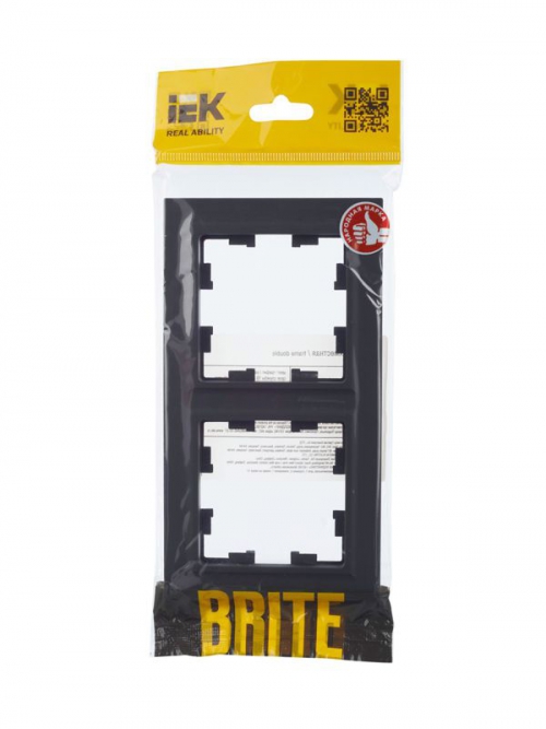 Рамка 2-м BRITE РУ-2-БрГ графит IEK BR-M22-K53 BR-M22-K53